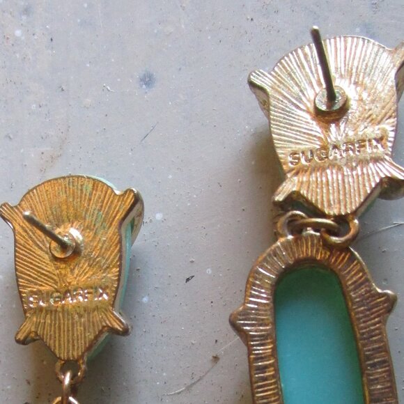 Sugarfix by Baublebar Green Enameled Dangle Drop Post Earrings - Picture 4 of 4